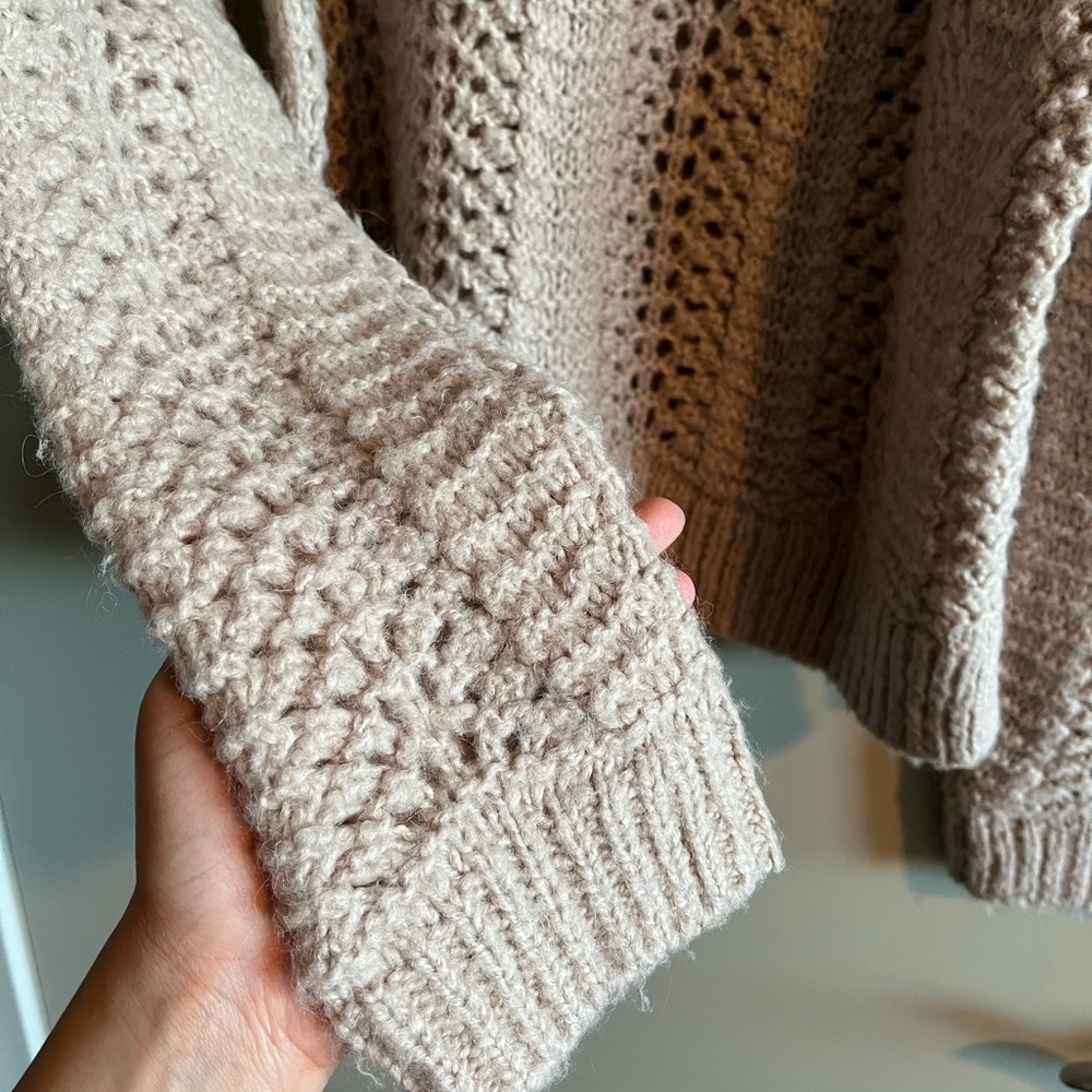 Madewell Chunky Open-Stitch Crewneck Sweater — Taupe Pink - Picture 4 of 5